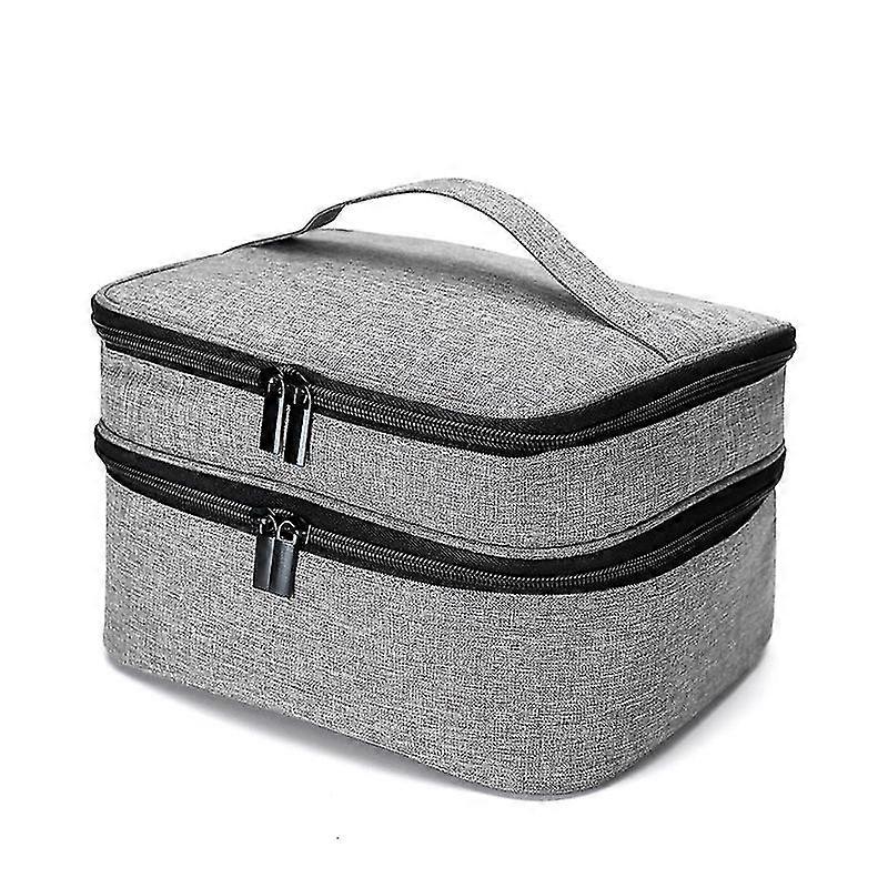 Dual-Layer Portable Organizer for Oils & Cosmetics - Compact Storage Solution