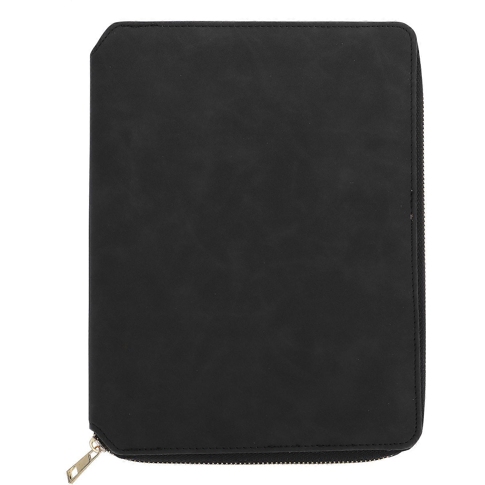 Black Business Notebook with Zipper Bag for Office Use A5 Size