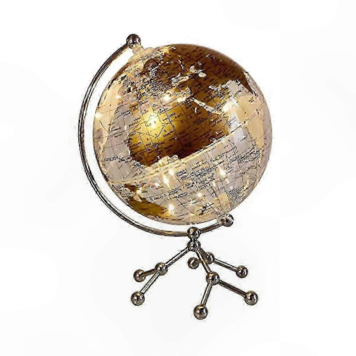 Interactive Eonal Globe with LED Light and Metal Stand, 8-Inch Illuminated World Map for Kids and Adults