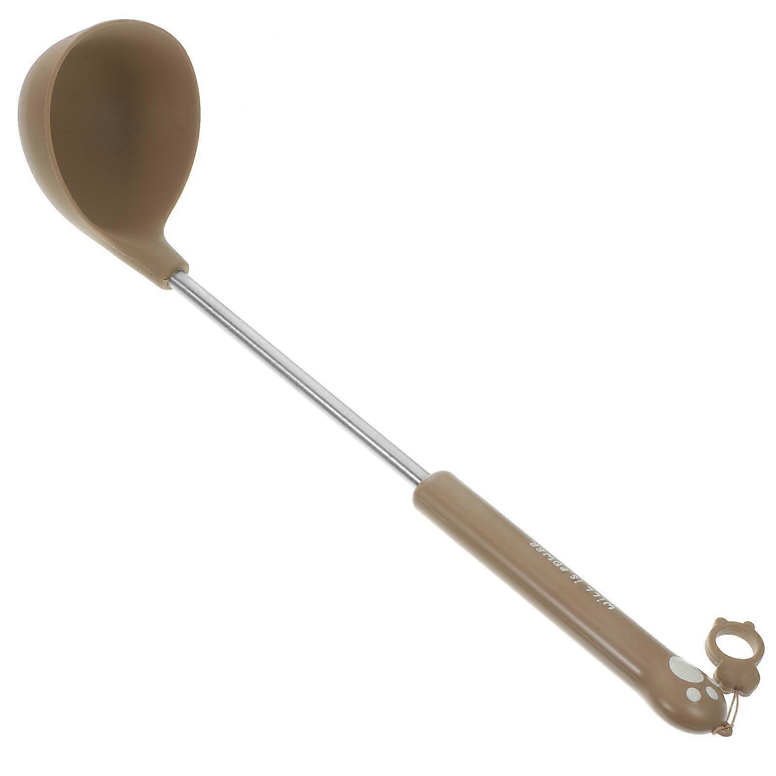 Here's a polished and professional product description based on your input:
**Silicone Ladle Spoon – Non Stick, Heat Resistant Kitchen Gadget for