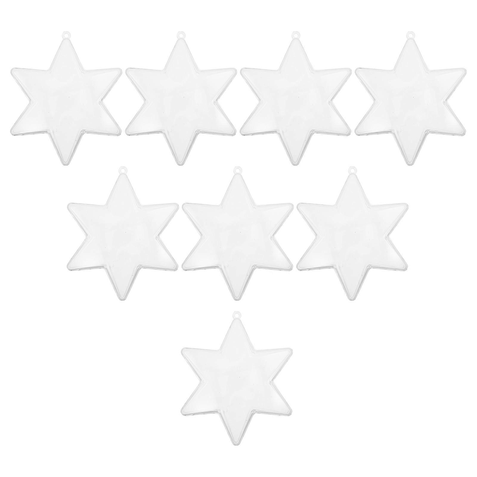 8Pcs Clear Hexagonal Star Decorative Candy Box for Christmas Parties Lightweight Transparent Storage Solution