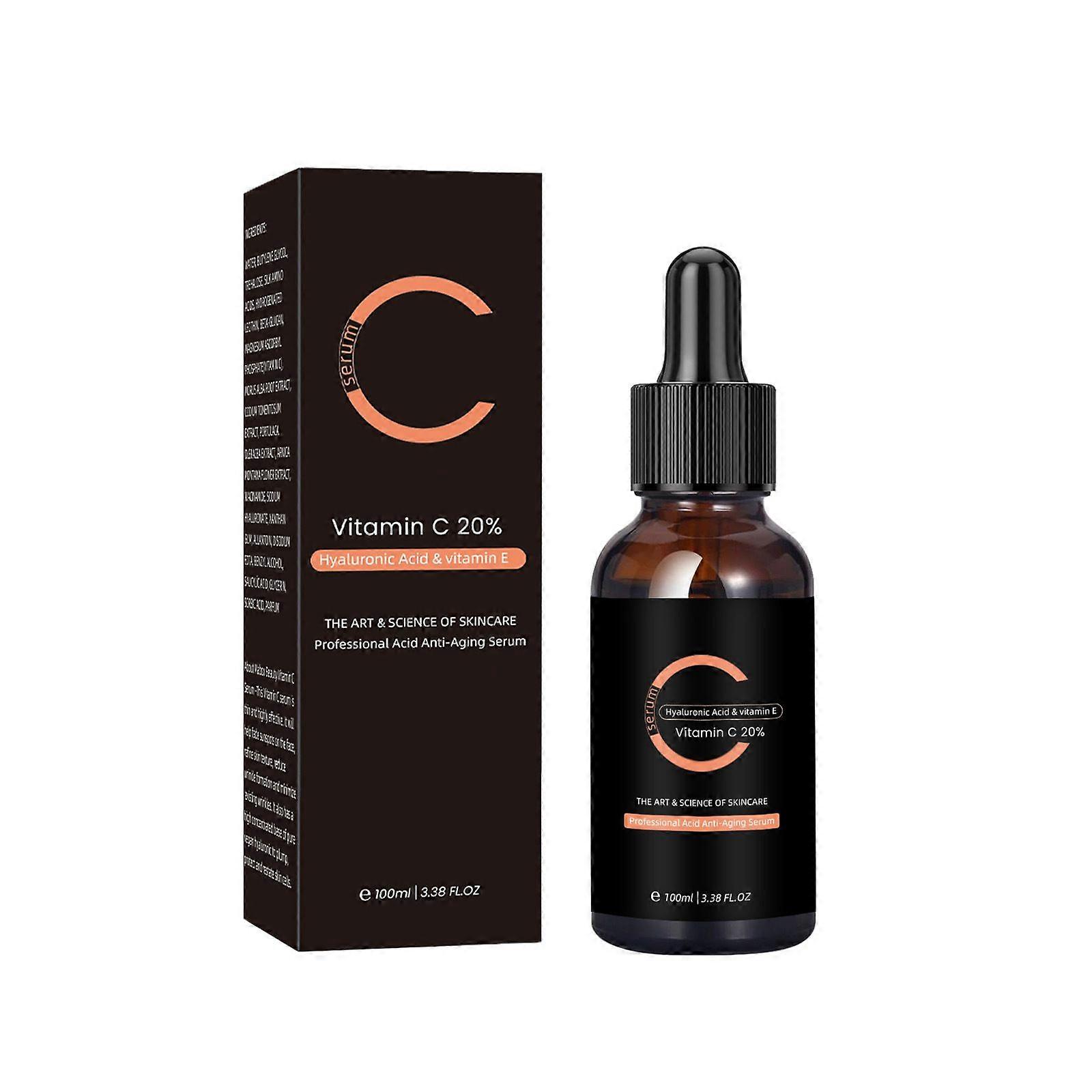 20% Vitamin C Face Serum with Hyaluronic Acid and Vitamin E - Anti-Aging Facial Serum - Fade Dark Spots, Reduces Wrinkles, Smoothing Skin Serum for Fa