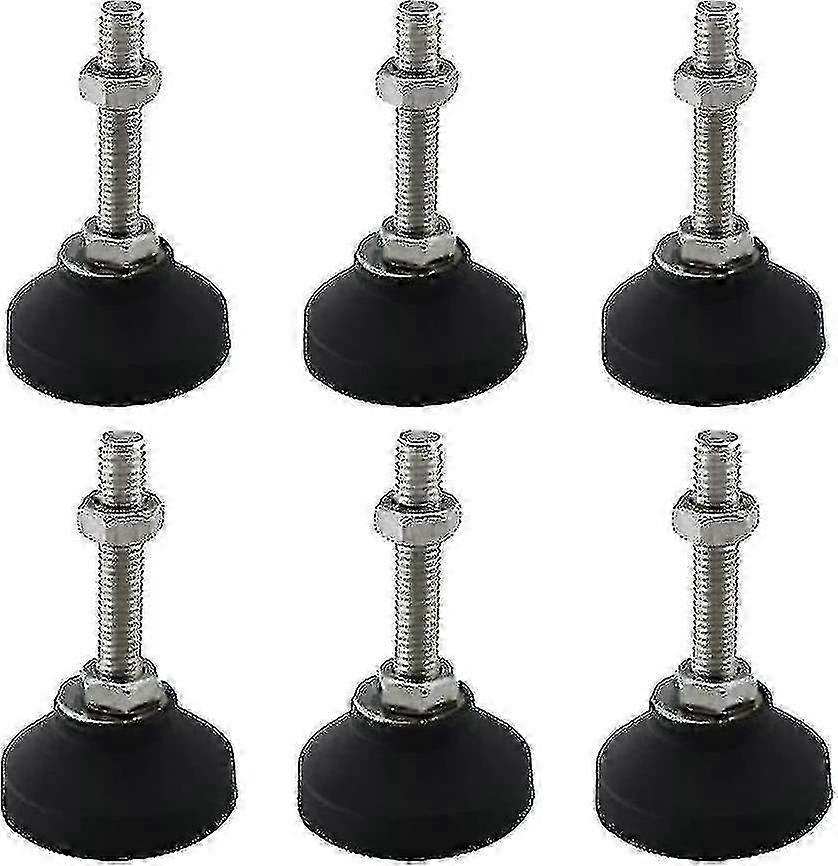 6 Pack Adjustable Swivel Legs with Tilt Nylon Base for Furniture, Workbench, Machine, and Cabinet Use