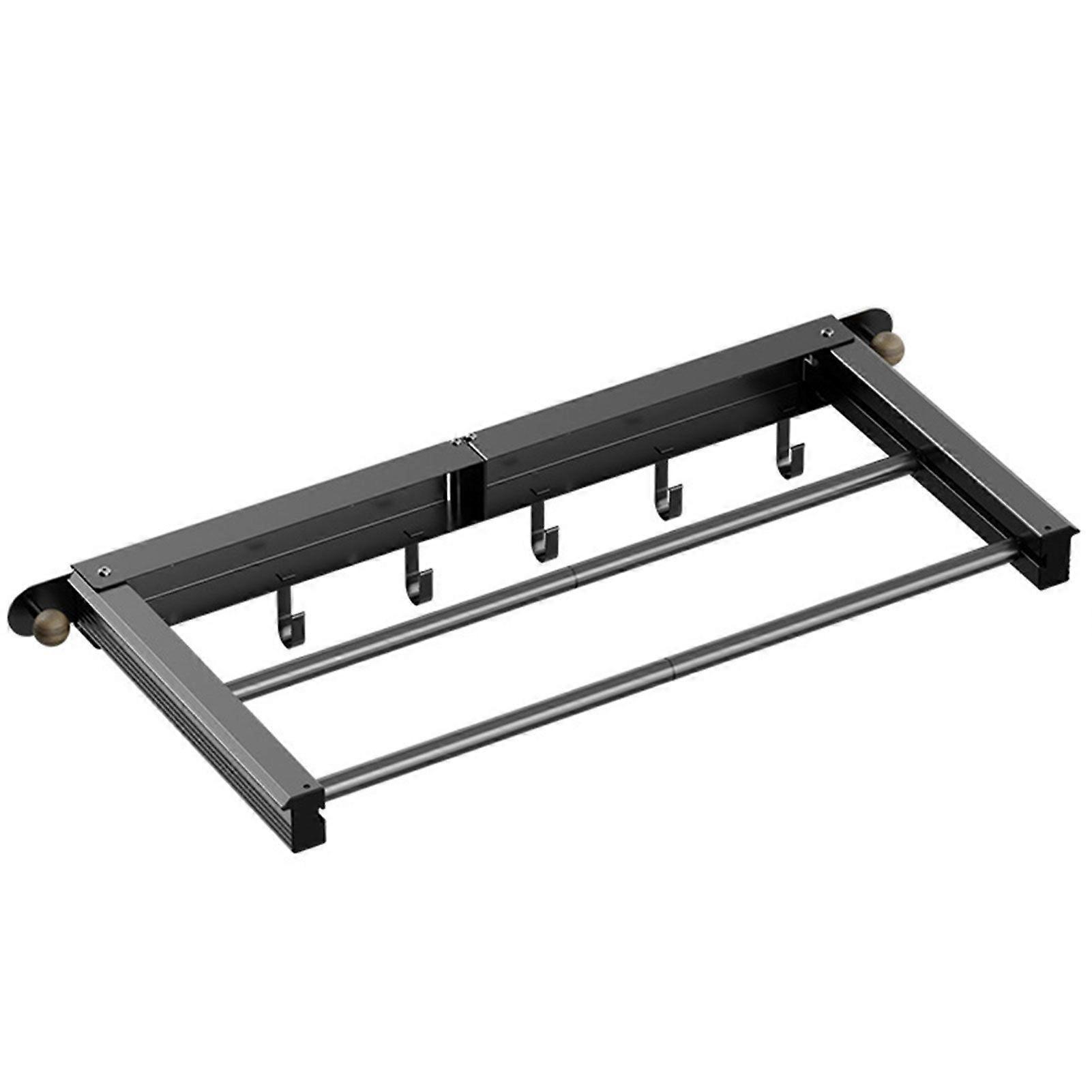Wall Mounted Drying Rack Foldable Indoor Outdoor Drying Rack with Hooks for Home Balcony