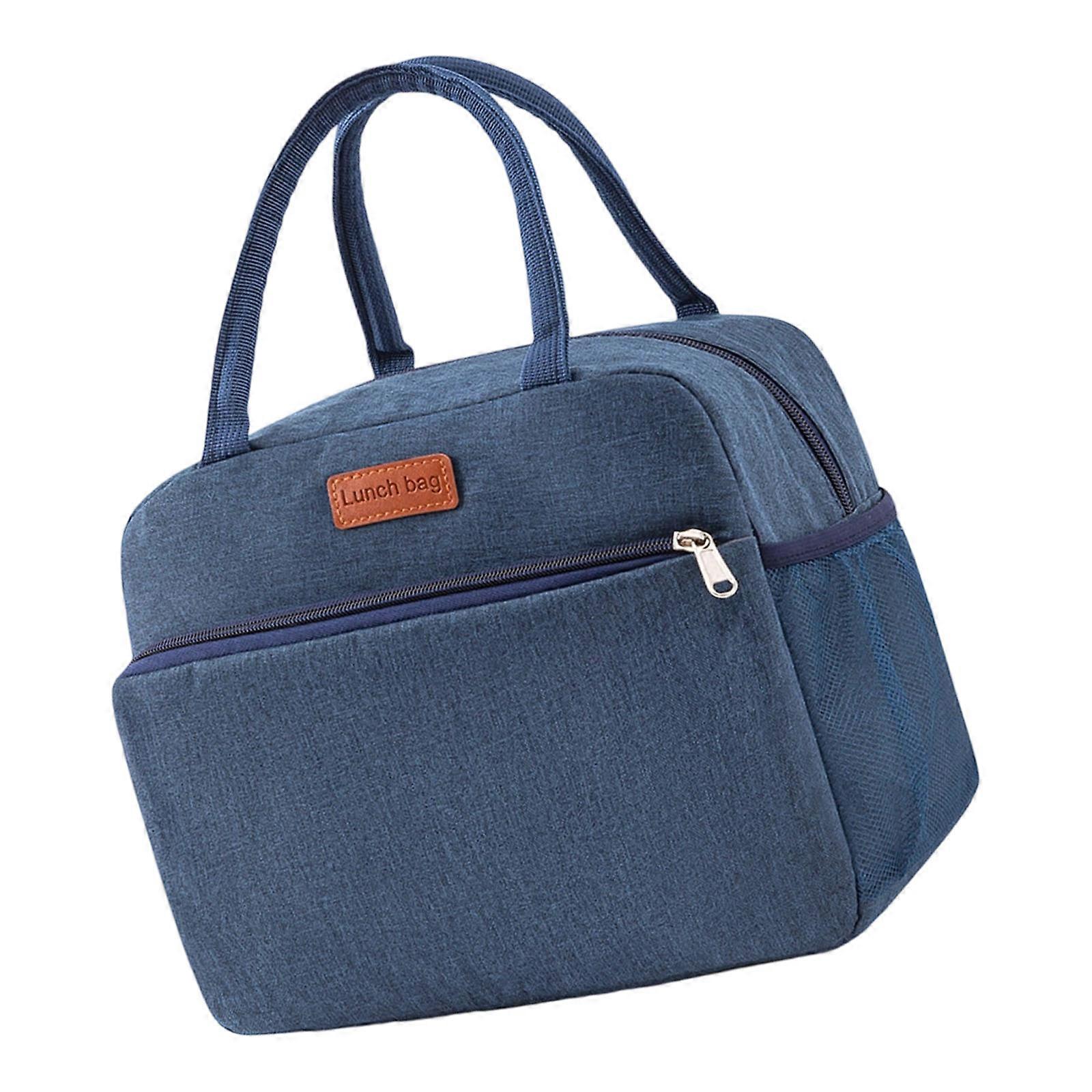 Multipurpose Thermal Insulated Lunch Bags Waterproof Design With Ample Space For Meal Preps Picnics And Daily Use  Navy