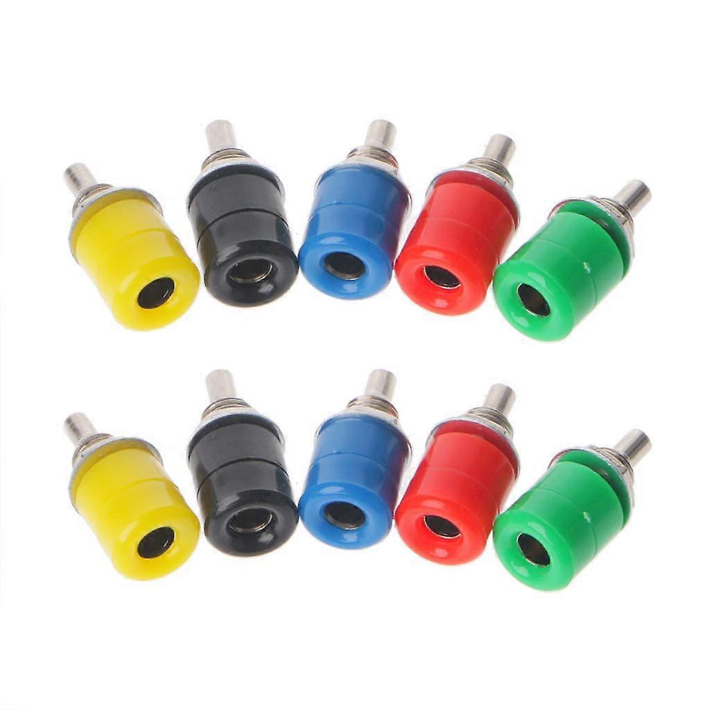 Banana Plug Socket 4 mm Female, 10 Pcs, 5 Colors, Binding Connection, Compatible With Banana Leads