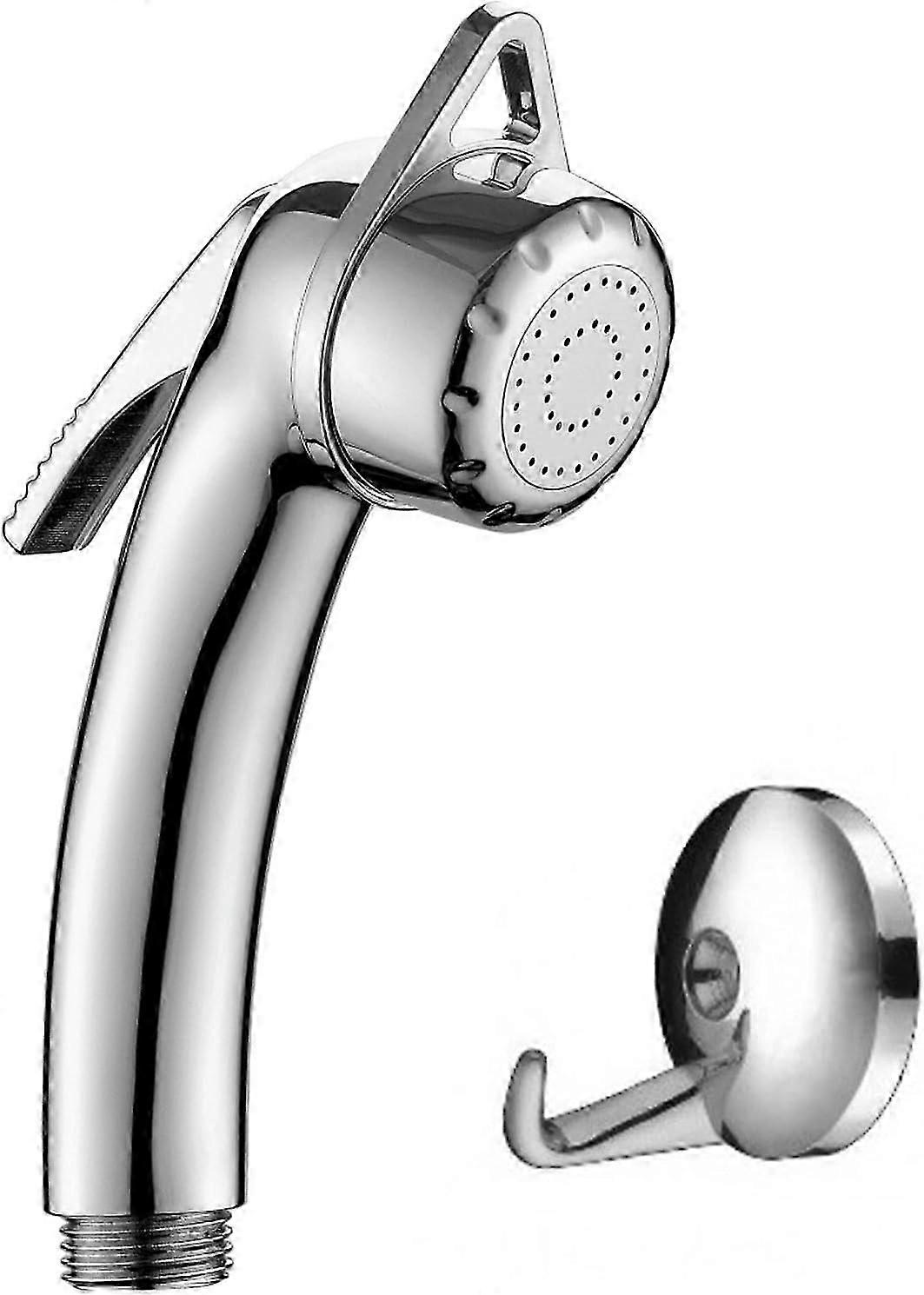 High-Pressure Chrome Handheld Shower Head, Threaded, Trigger Spray