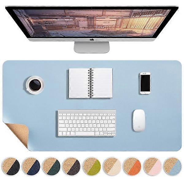Extended gaming mouse pad waterproof keyboard desk mat blue 100x50cm