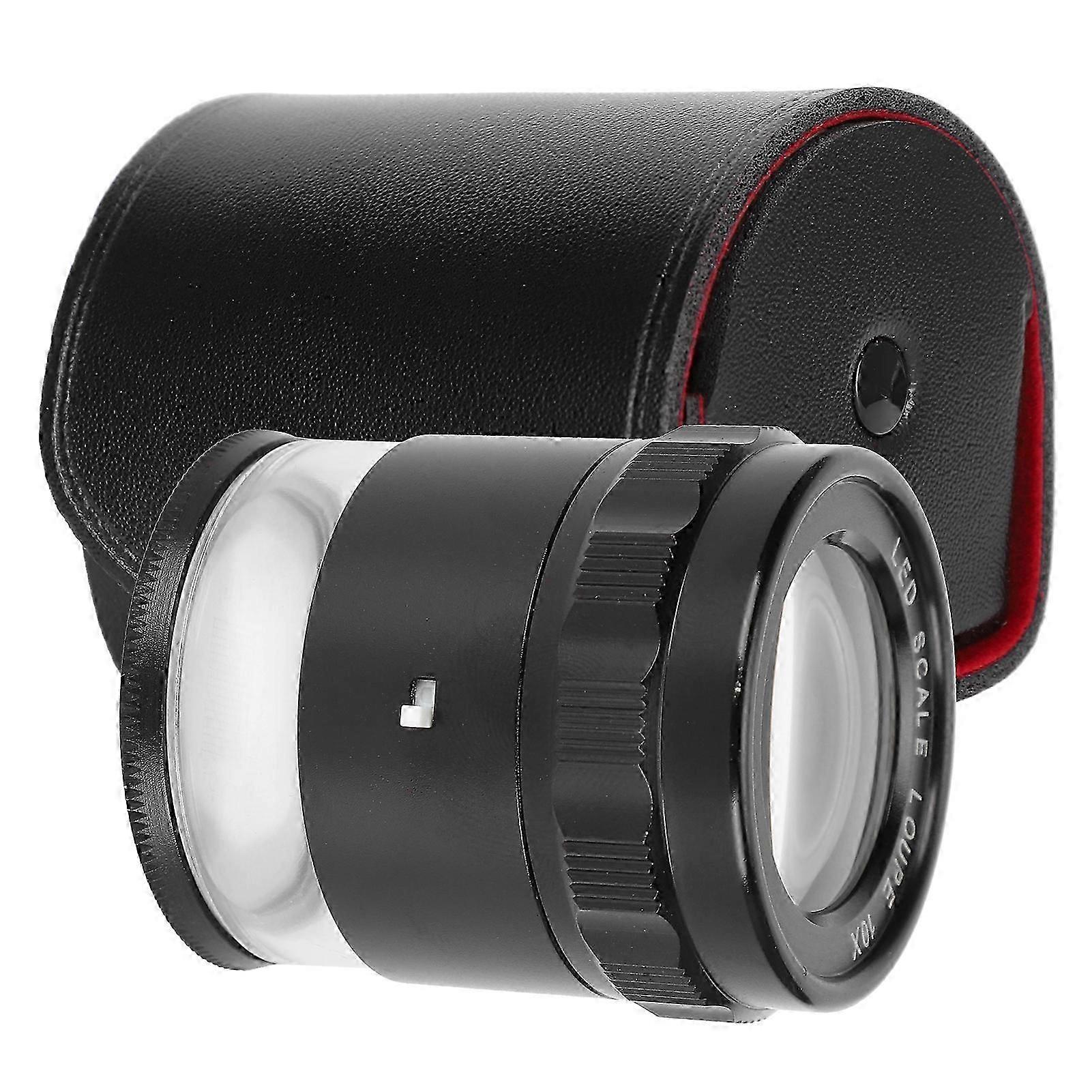 10x magnification loupe with built-in scale and LED illumination