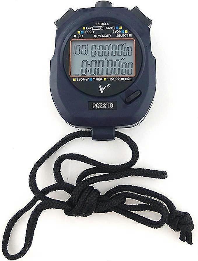 Professional Digital Sport Stopwatch Timer, 2 Lines 10 memory, Countdown, Alarm, PC2810