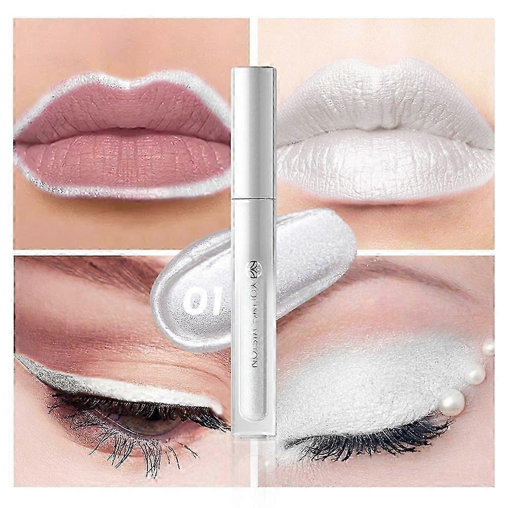 Lip Gloss in 8 Shimmering Colors, Non-Stick Lipgloss, Face Multi-Purpose Pearlescent Liquid Eyeshadow, Long-Lasting Waterproof Smudge Proof Liquid Li