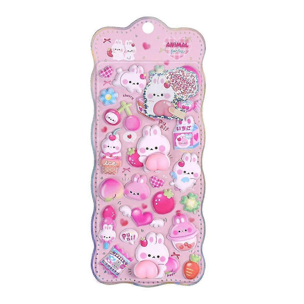 3D Pinch Stickers Decorative Stickers Squeeze Release Stress Pink Blue