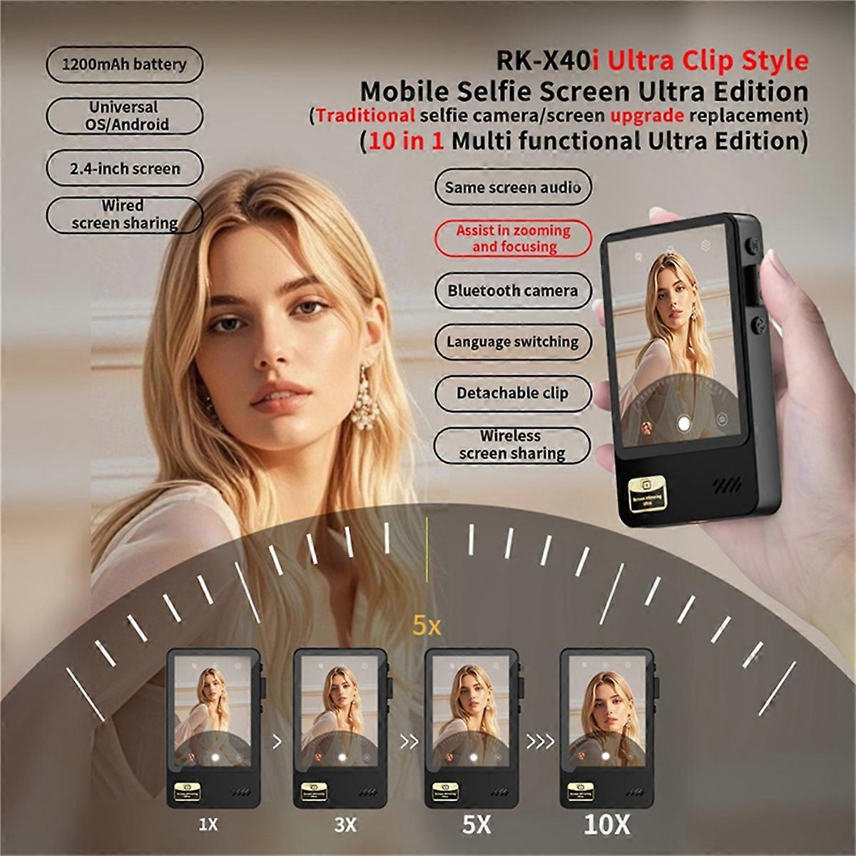 Wireless Phone Magnetic Monitor Screens Device Phone Vlog Video Recording Screen Phone Rear Camera S