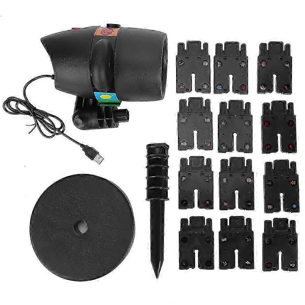 USB Christmas Projector Lights with 12 Slides Projection Lights for Holidays Halloween Parties Decoration