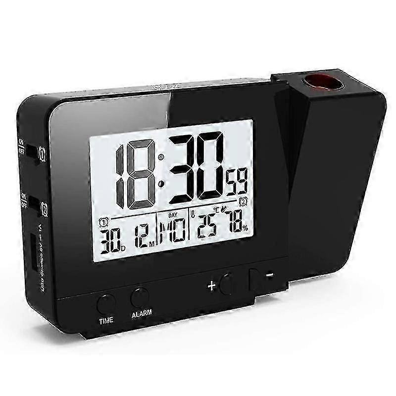 Digital Projection Alarm Clock With Temperature And Time Projection