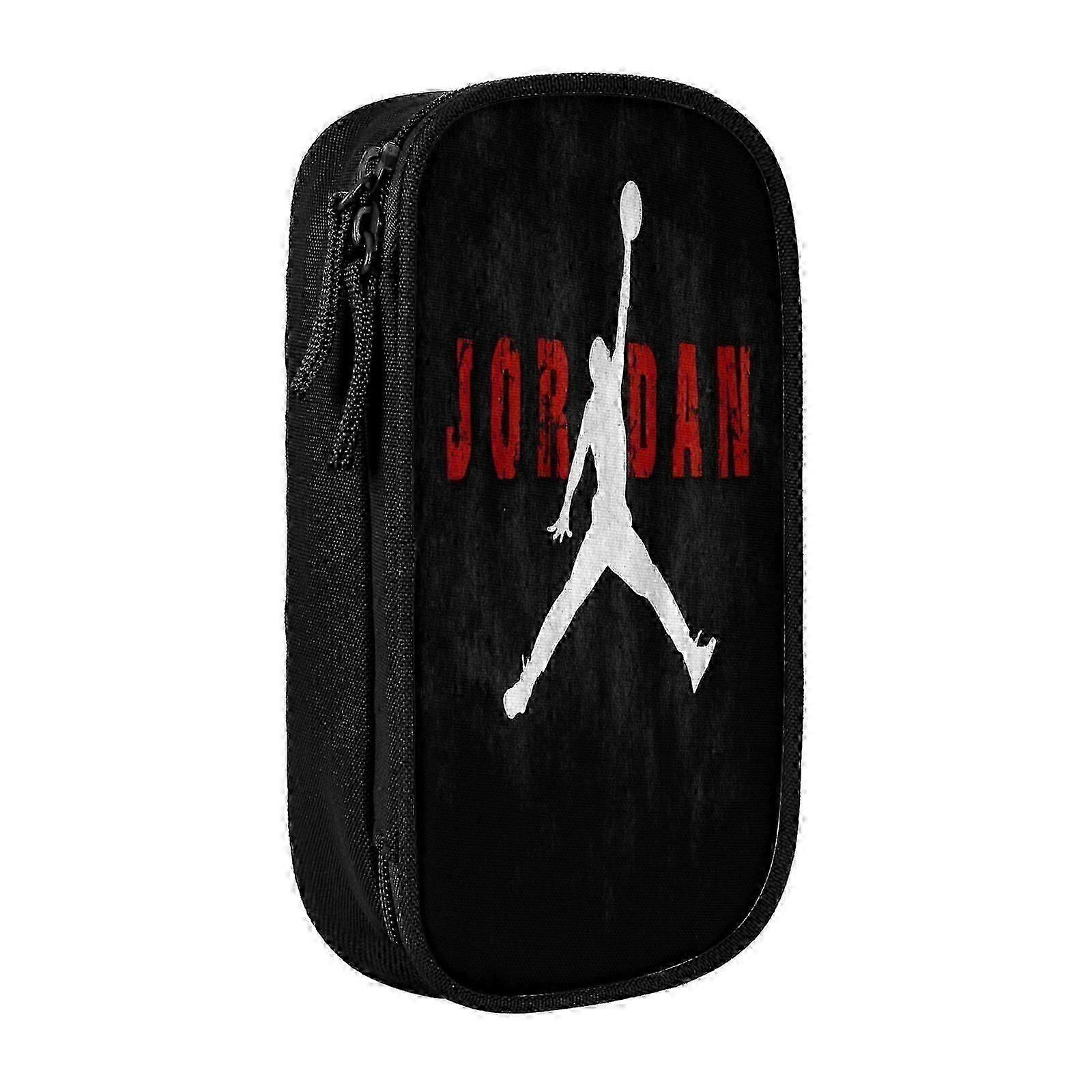 Michael Jordan Oxford Cloth Pencil Case with Pen Slots and Mesh Pockets for School