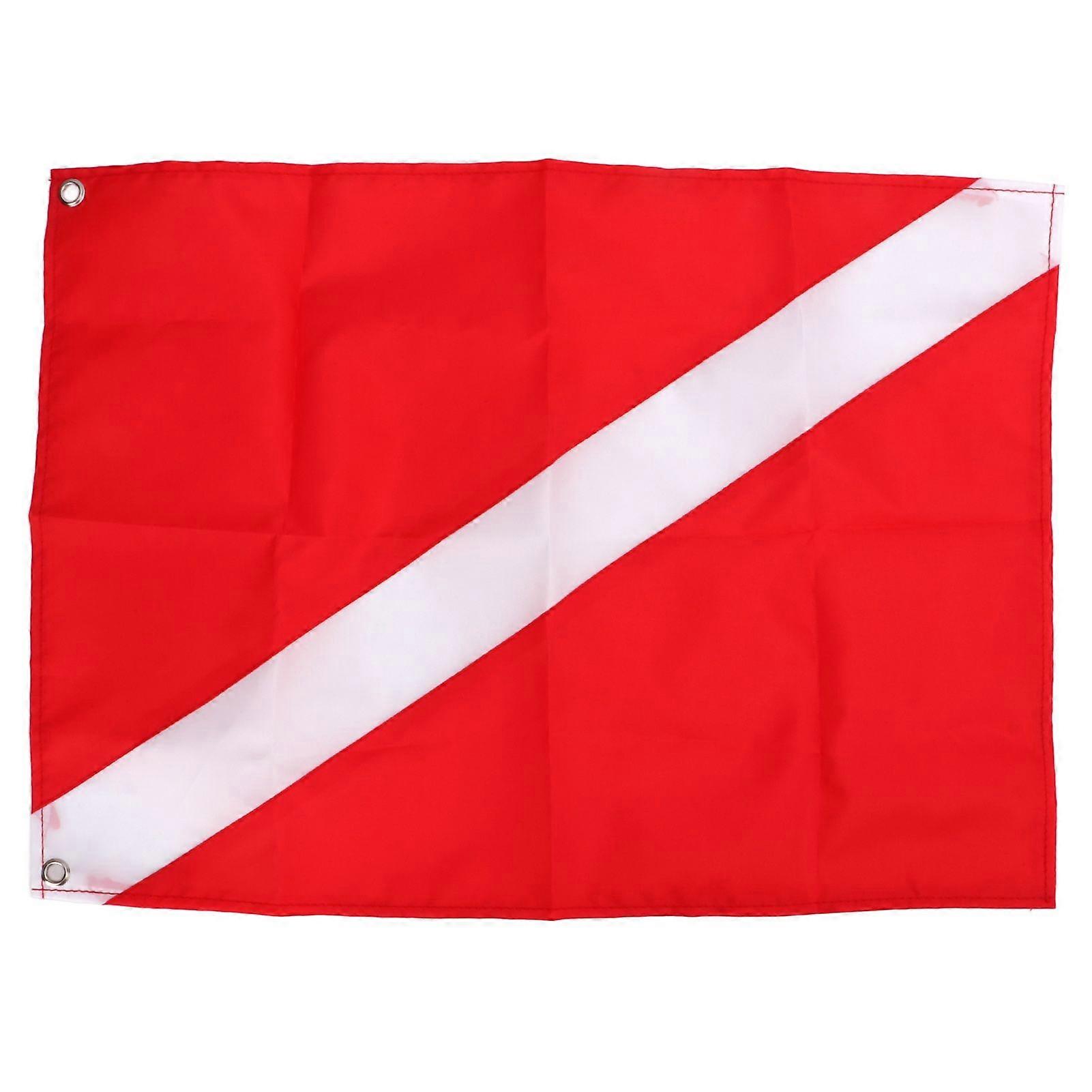 Dive Flag Scuba Diving Spearfishing Freediving Diver Down Boat 50x35cm Rectangular Red White