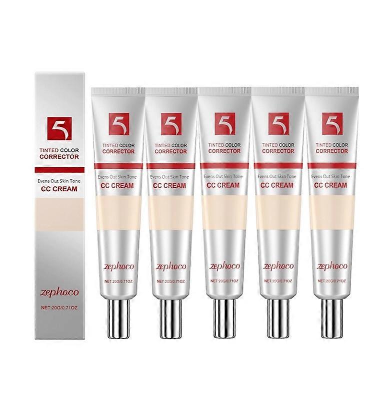 1-5PCS Color Correcting CC Cream with Centella Asiatica, Lightweight Multi-Purpose Face Concealer Soothes & Hydrates Skin, SPF Korean Skincare