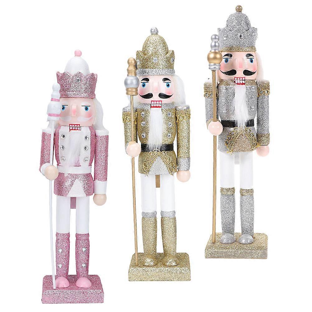 Holiday Nutcrackers Wooden Nutcracker for Decoration 6Pcs Pack