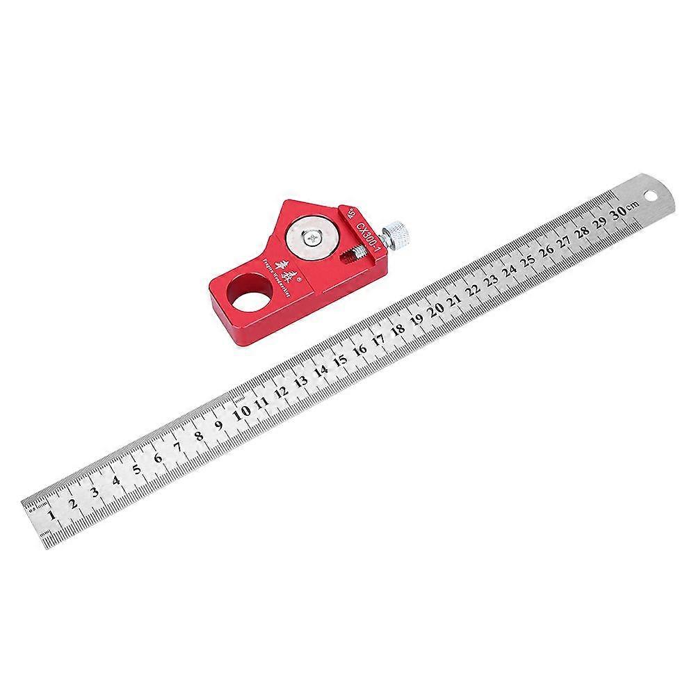 CX300-1 Woodworking Scribing Ruler 300MM/11.81in Portable Straight Measure Marking Tool