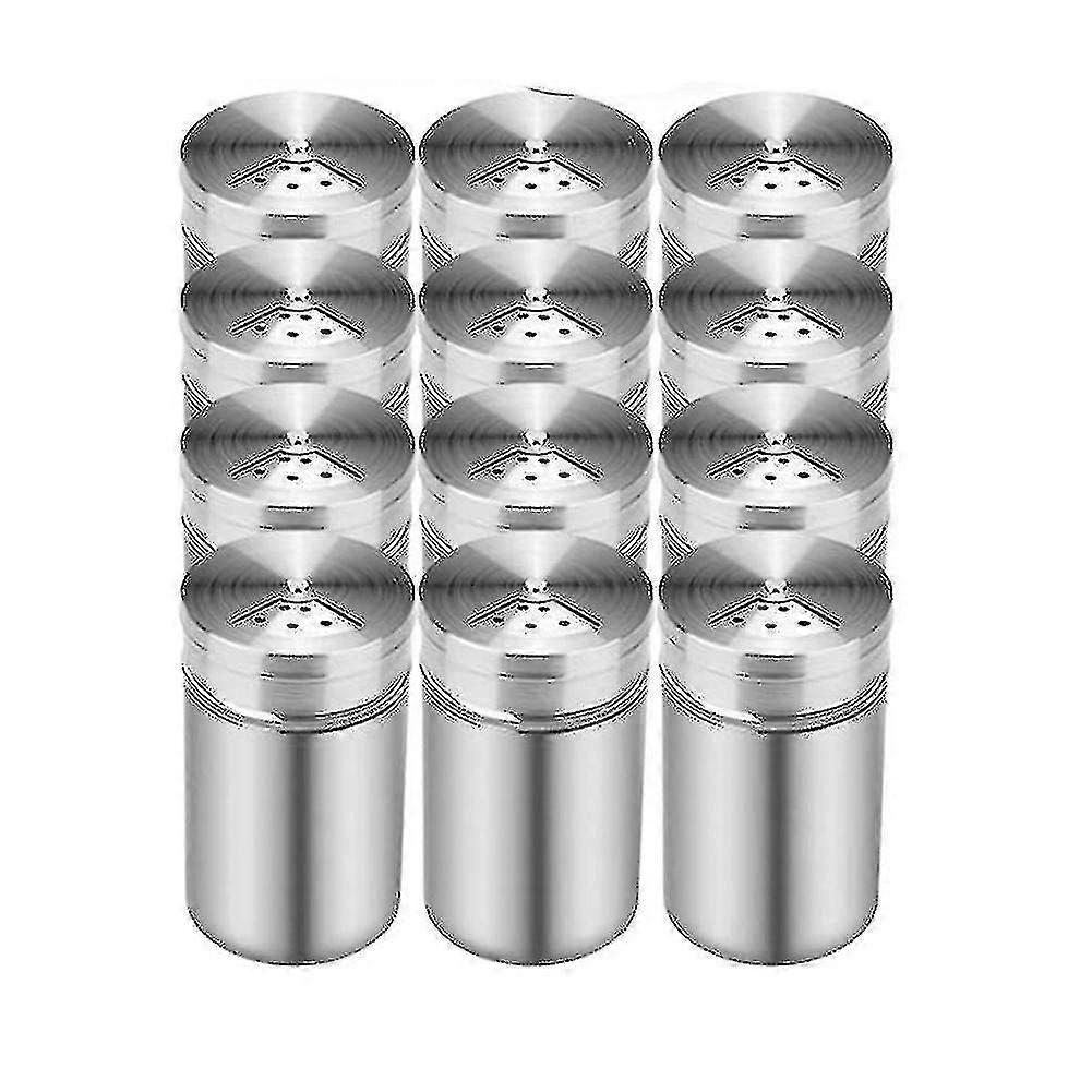 Spice Shakers, Spice Jars Container, Glass Jars with Viewing Window, 3-Hole Rotation Design, 80ml, Set of 12