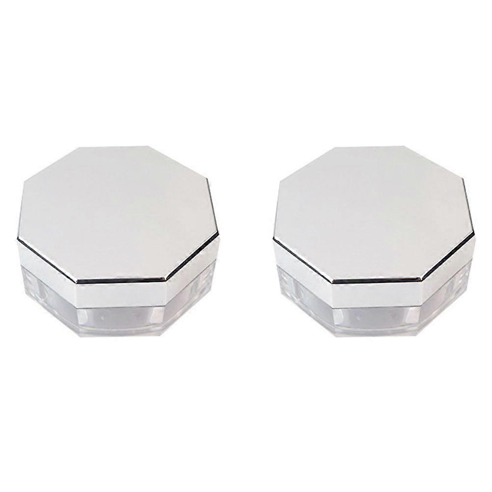 Octagonal Powder Boxes Mirror Portable Storage Box for Women 2Sets