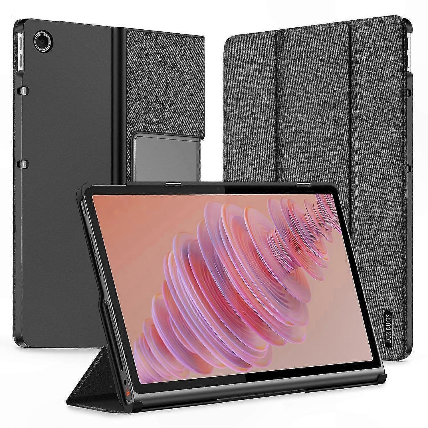 Leather Tri-Fold Tablet Stand Case with Anti-Scratch Protection for Tab Plus Devices