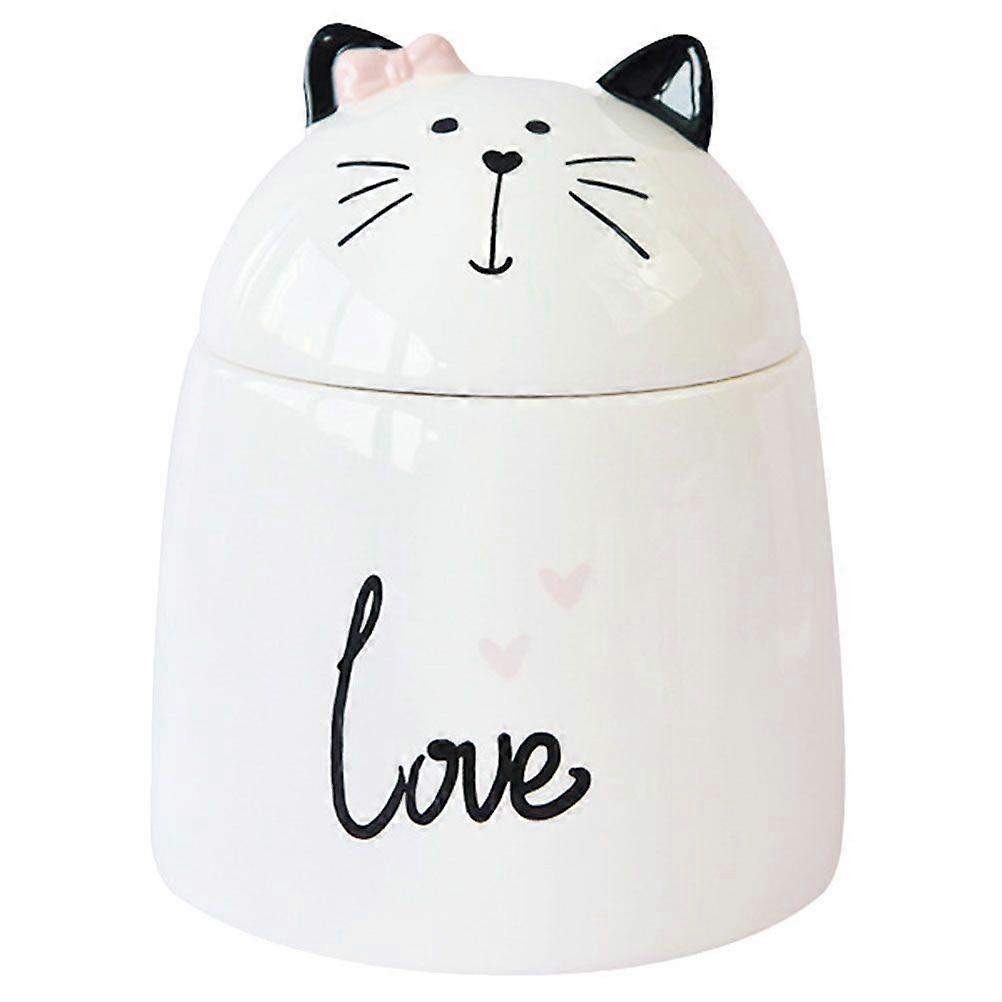 Ceramic Jar Cat Shaped Tea Canister Spice Jar Sugar Jar Multipurpose Storage Jar