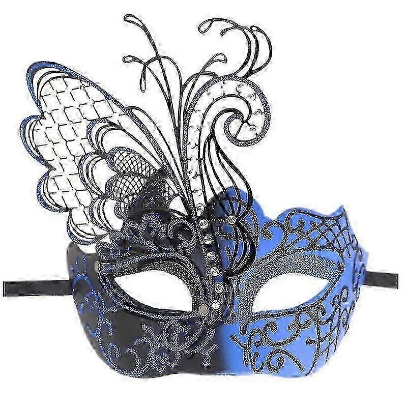 Jianghuo蝶ラインストーンメタルベネチアン女性マスク仮面舞踏会/マルディグラパーティー/セクシーなコスチュームボール/結婚式、青