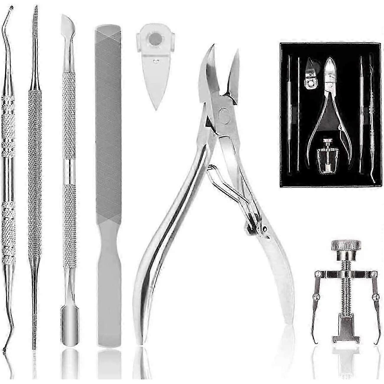 Ingrown Toenail Set 7 Pieces, Professional Nail Clipper Set For Strong/ingrown Toenails, Stainless S