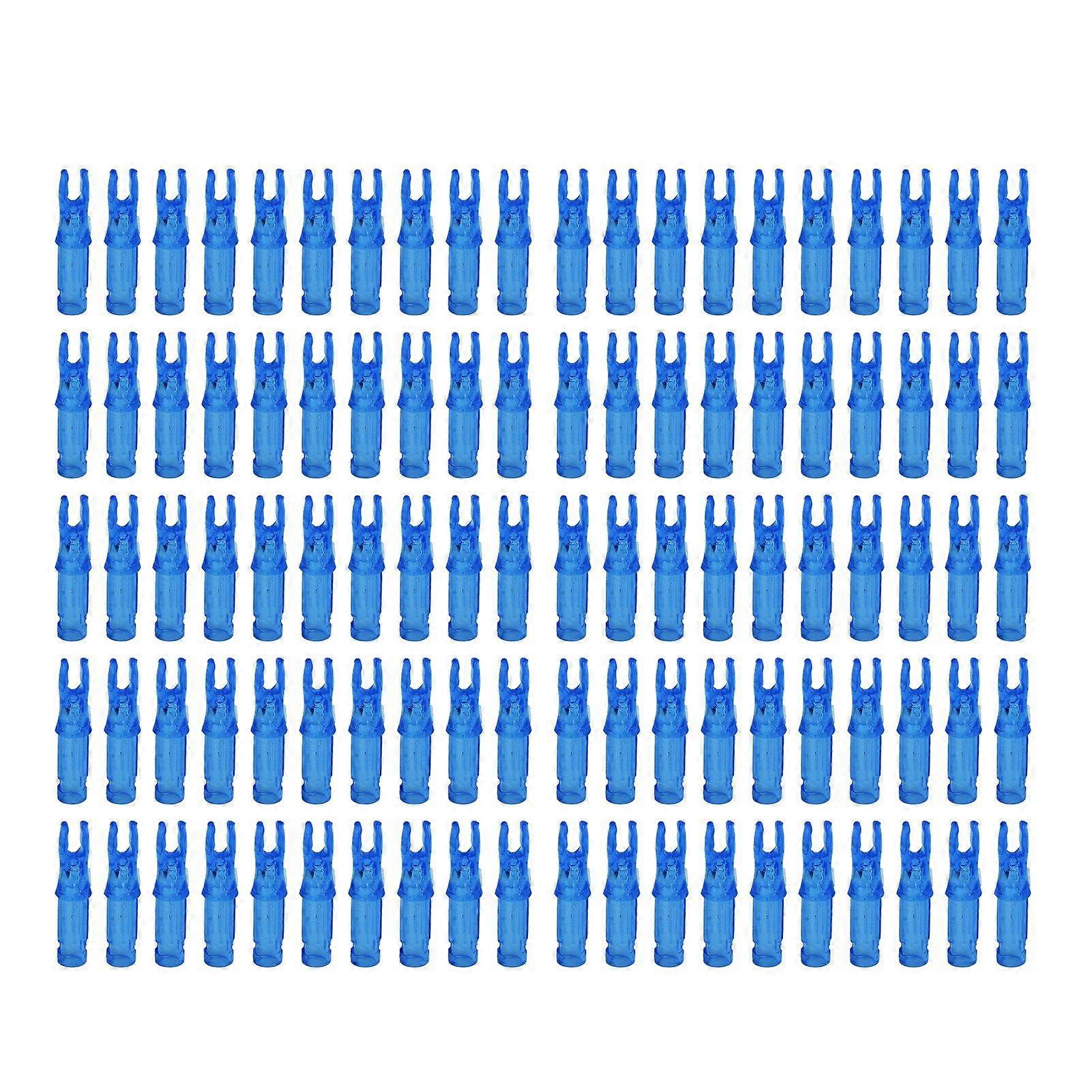 100pcs Archery Arrow Nock Durable Plastic Insert Arrow Nocks Light Weight Arrow Nocks Replacement for Archery Bow Blue