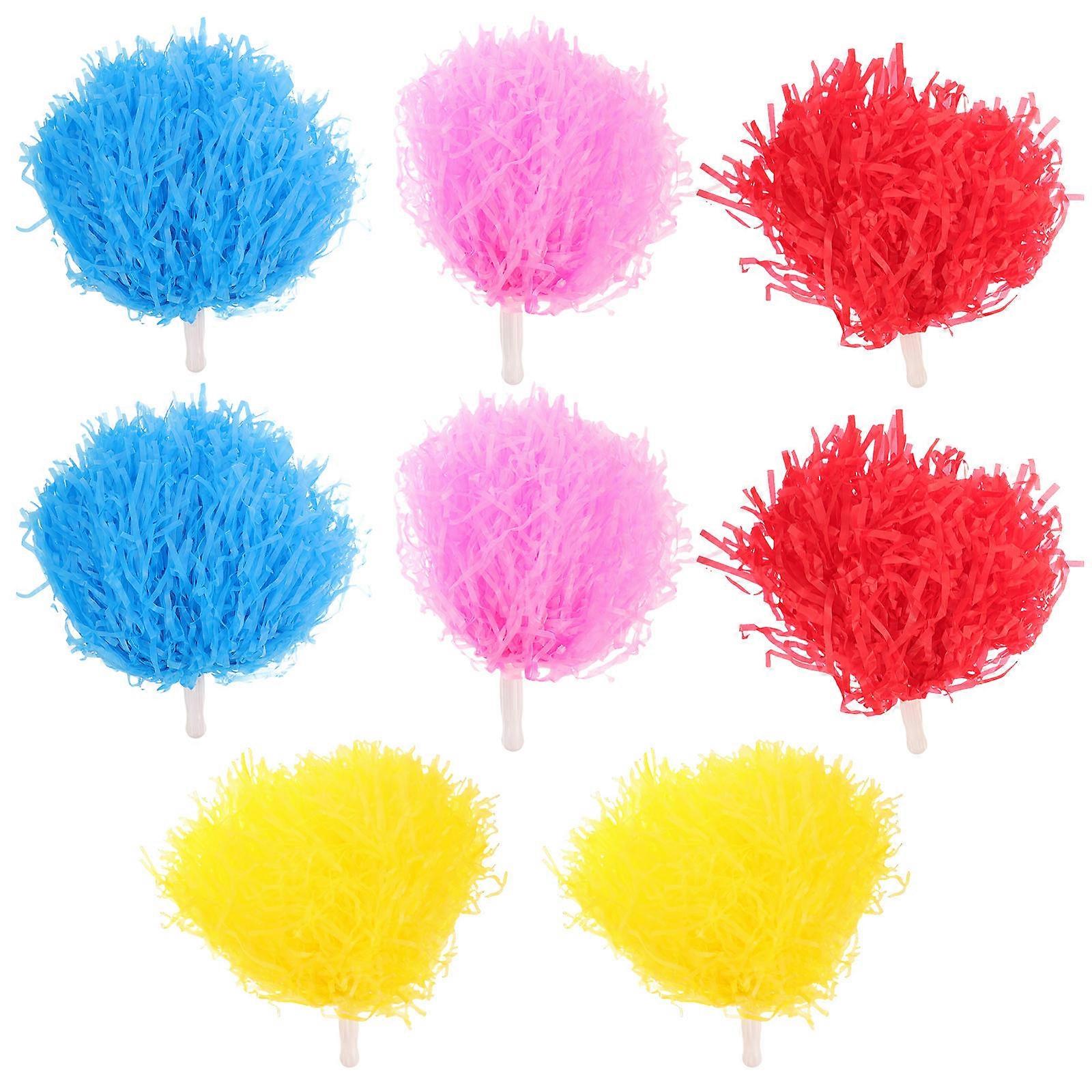 Cheerleader Pom Poms Handheld Pompoms for Parties 16Pcs Durable Pe