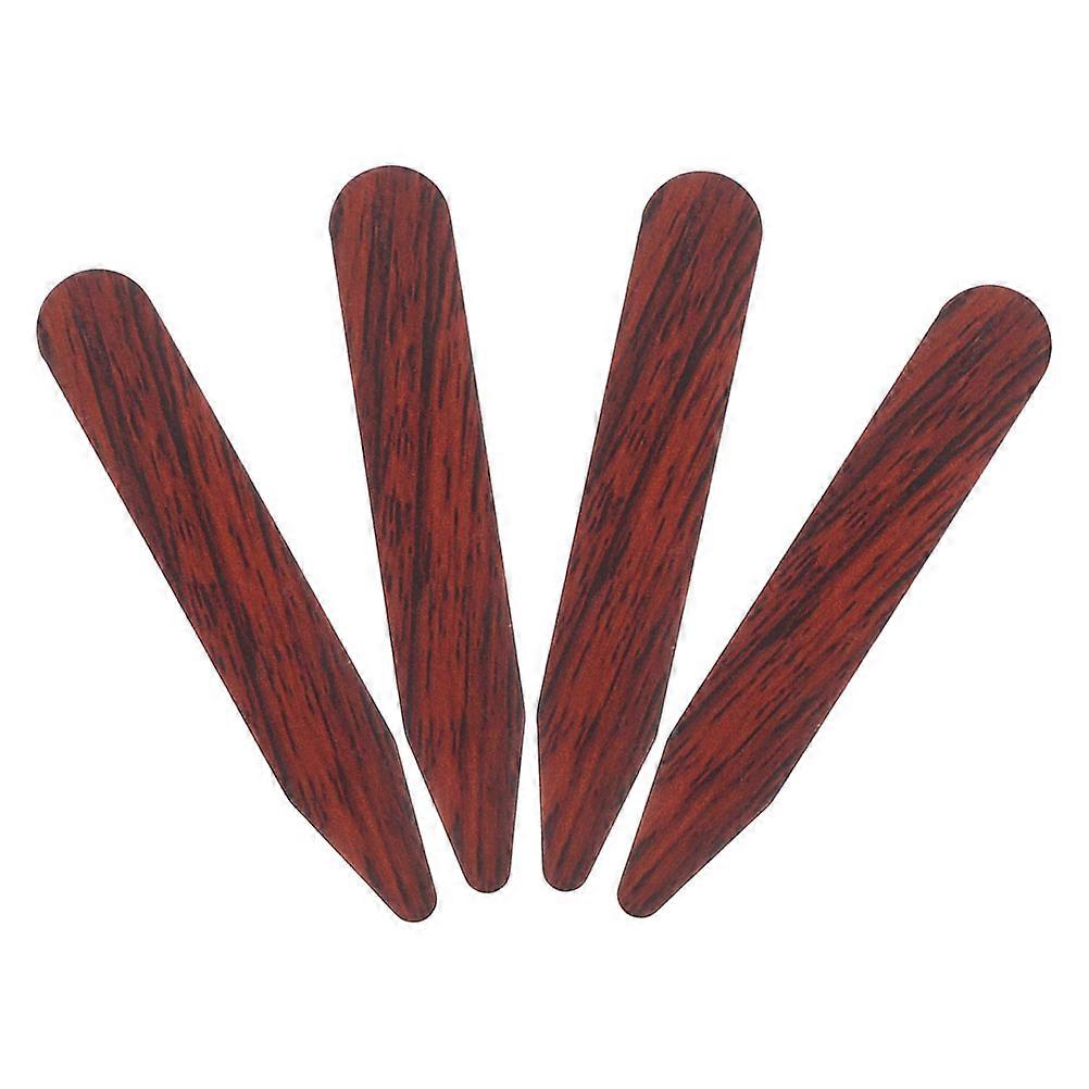 Brown Wood Collar Stays for Shirt Collar Support 8Pairs Set