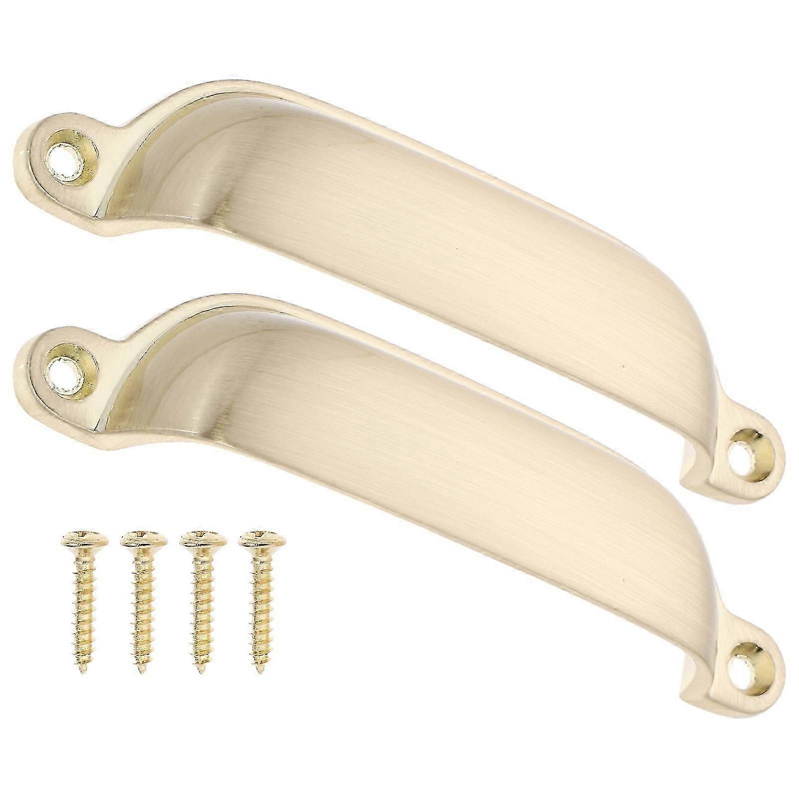 Vintage Cabinet Pulls Furniture Hardware 11X3X2Cm Golden Rectangular Pulling 2Pcs