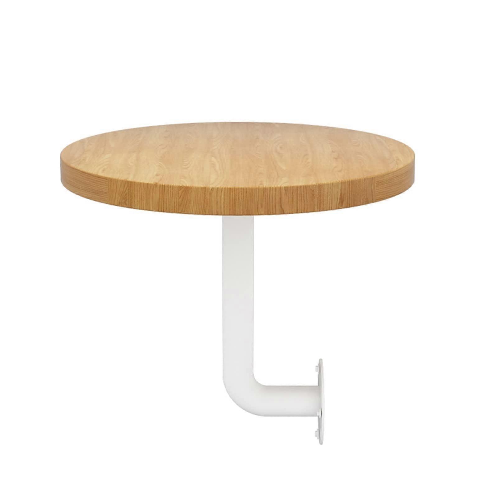 Nordic Wall Mounted Coffee Table Round Marble , Small Wood End Table, 40cm Diameter (15.7in), Bistro Style