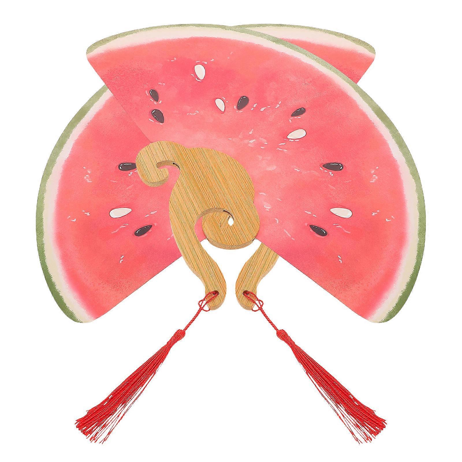 Fruit Handheld Fan for Summer Cooling 8Pcs Bamboo and Paper Paddle Fans