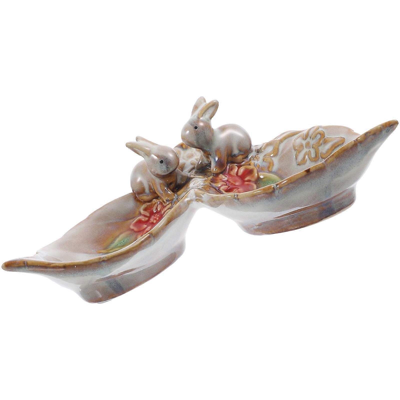 Rabbit Shaped 3Pcs Candy Tray Decoration For Desktop Use 17X10X6.5CM Multi Color Craftsmanship
