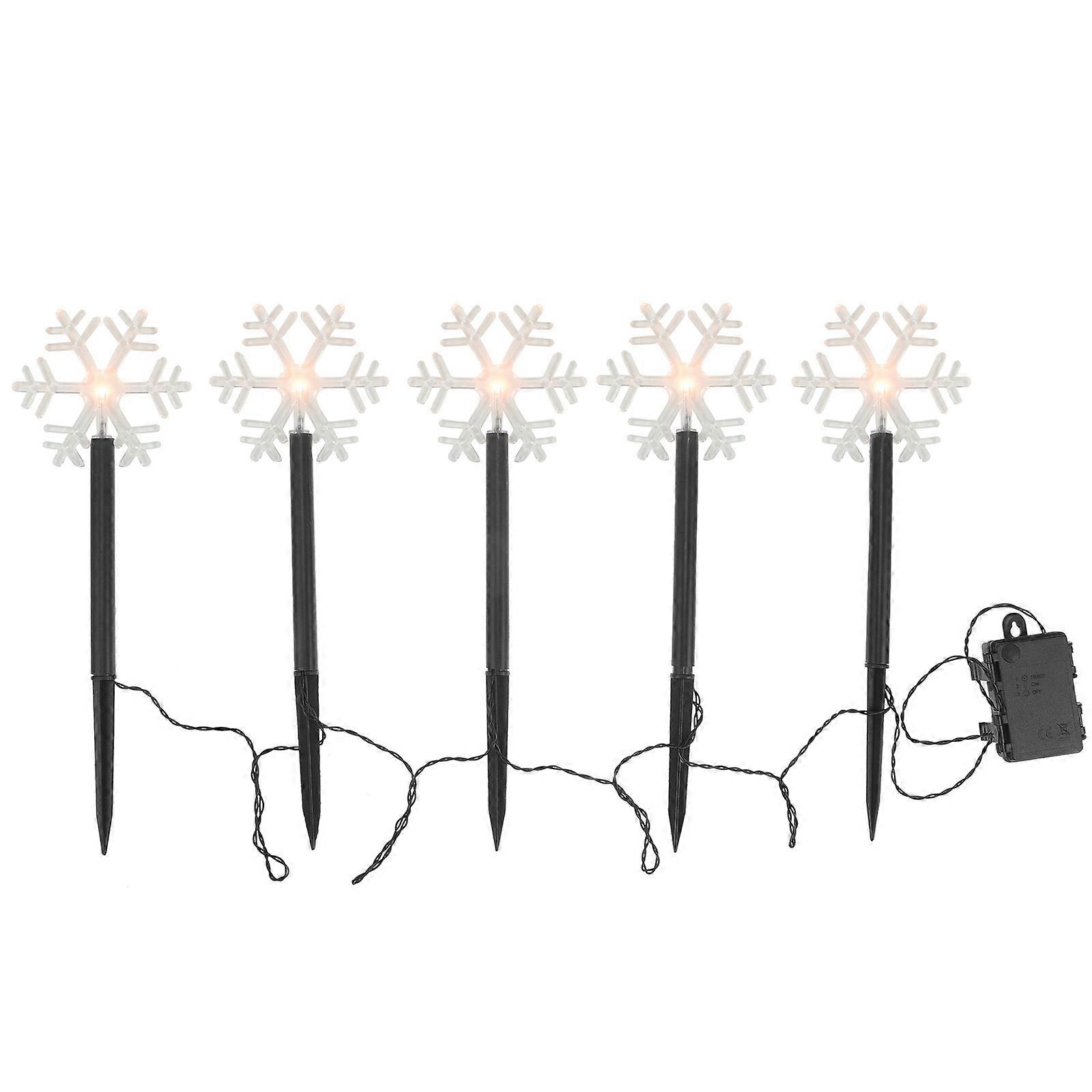 LED Lawn Lamp Waterproof for Illumination 2Pcs Black Snowflake Shape Garden Light