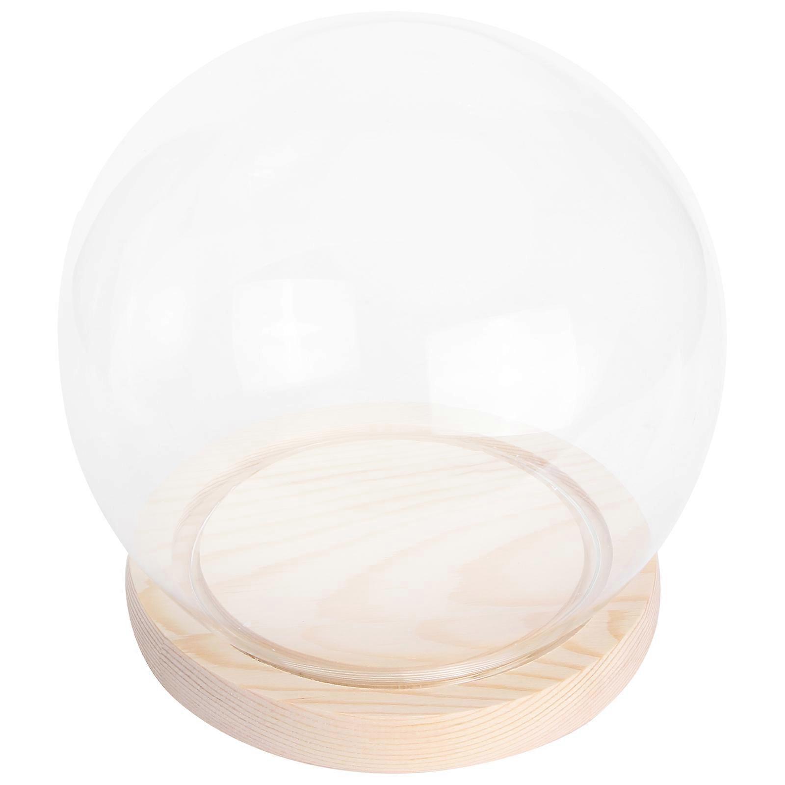 Model Display Container Glass Cover for Protection 3Sets with Wooden Base