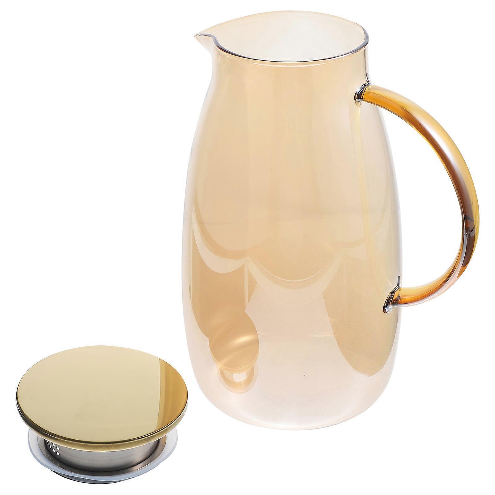 Cylindrical Glass Water Kettle With Drip Proof Spout For Home And Party Use Multi Colored 2Pcs