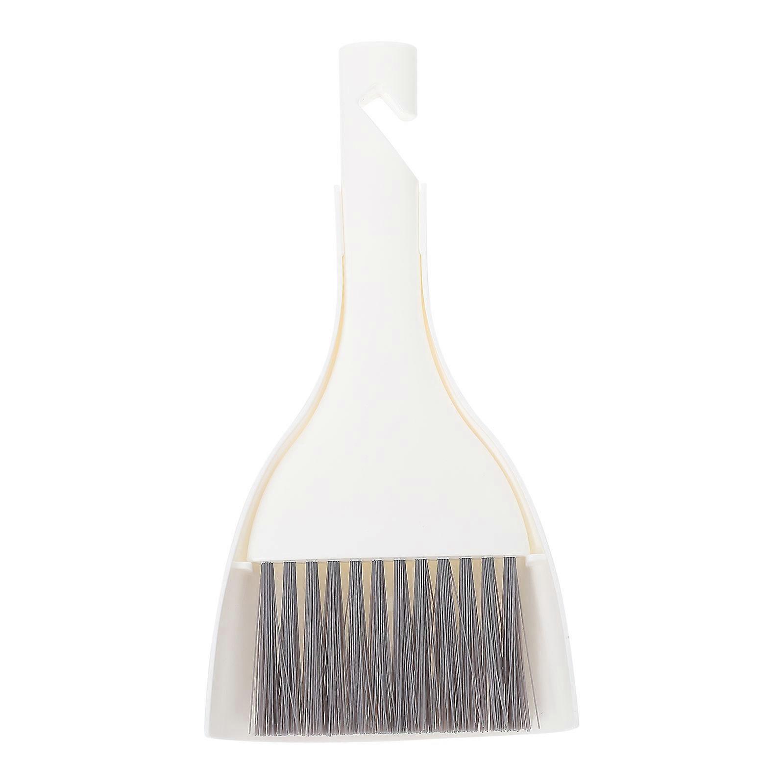 Mini Cleaning Broom Dustpan Household for Desktop Use 2Sets White