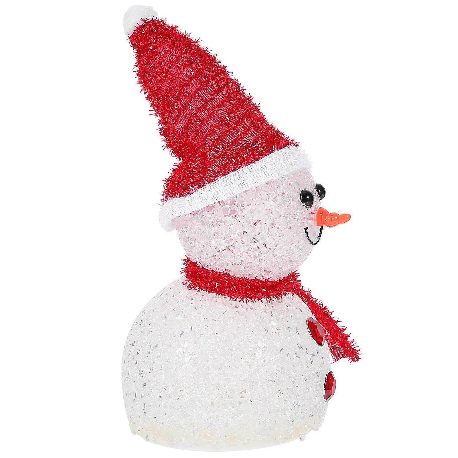 Christmas Decoration 4pcs Luminous LED Snowman Light Assorted Color Ideal for Home Office Holiday Festive Atmosphere