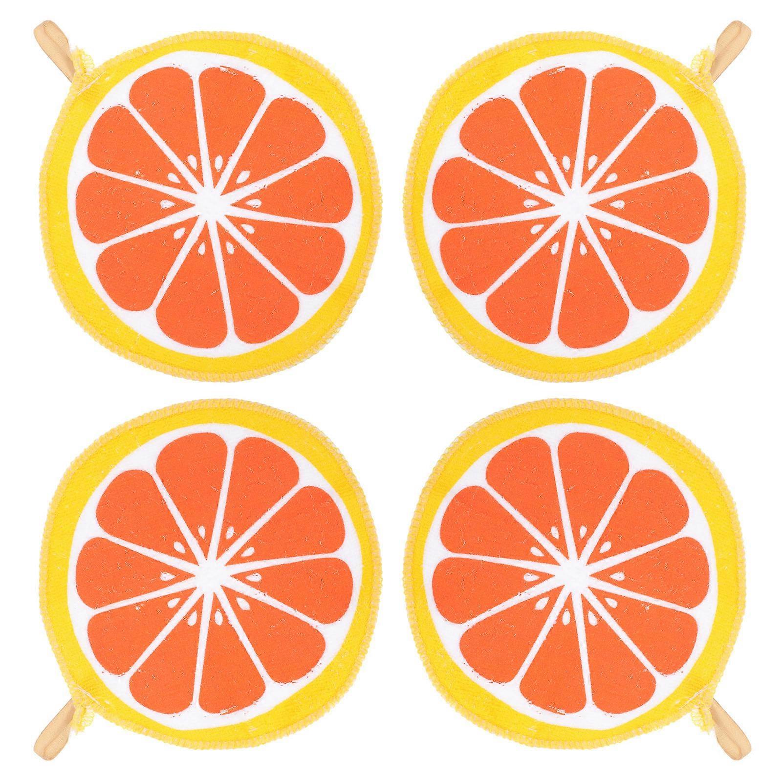 8Pcs Household Hand Towels Orange Multi-Function Absorbent Kitchen Cloth