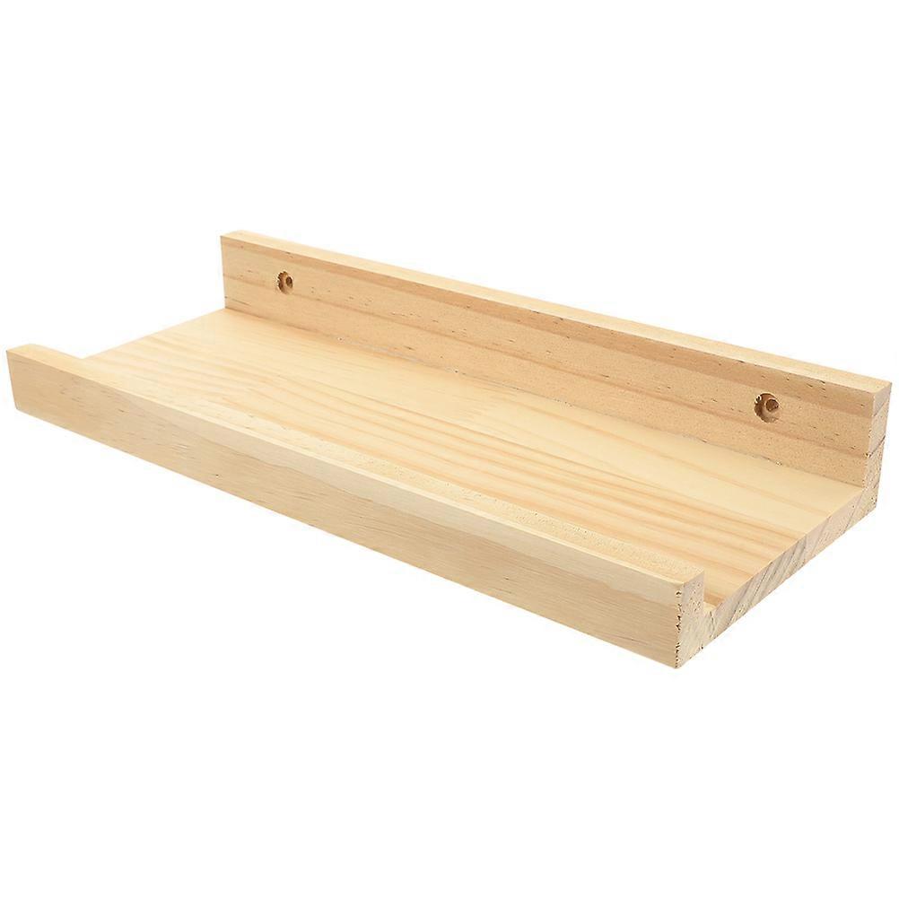 Wall Floating Shelf Wood for Holding Small Items 4Pcs Khaki Wall Mounted Shelf