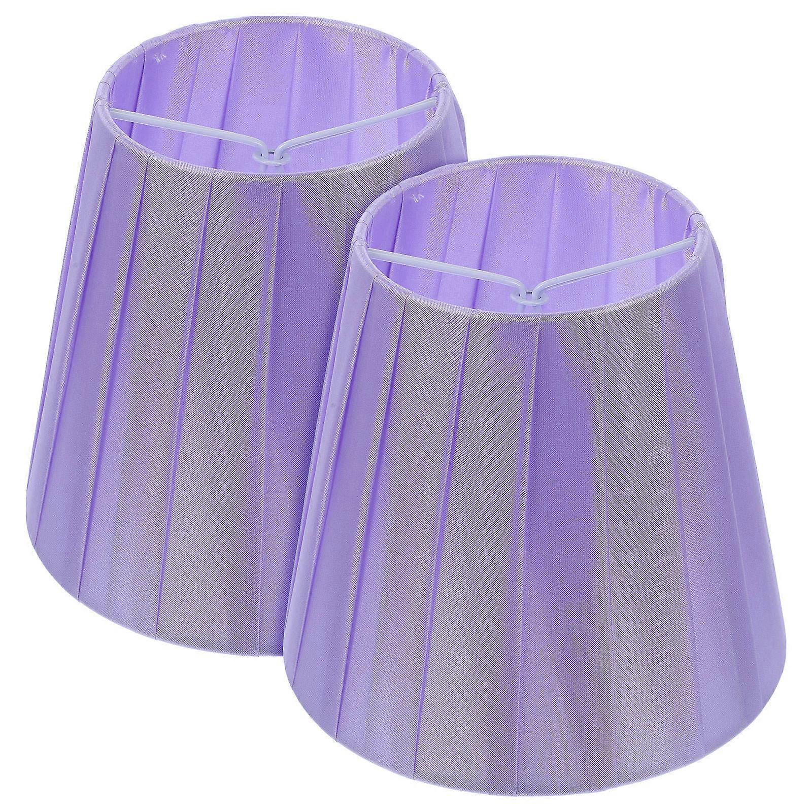 4Pcs Purple Clip on Lamp Shade for Floor Lamp Fabric Replacement