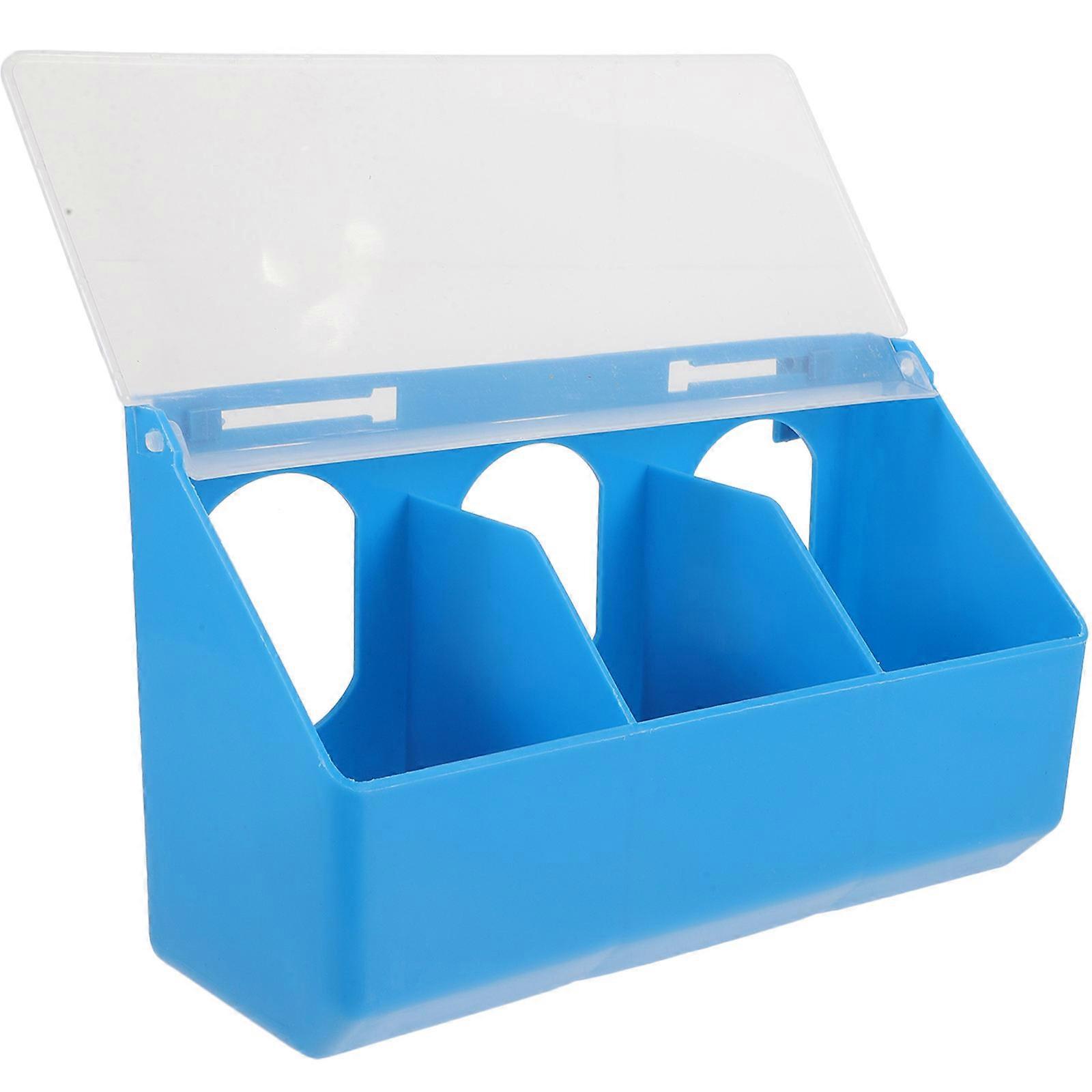Parakeet Feeder Plastic Multi-Grid Hanging Feeder for Bird Cage 2Pcs Set