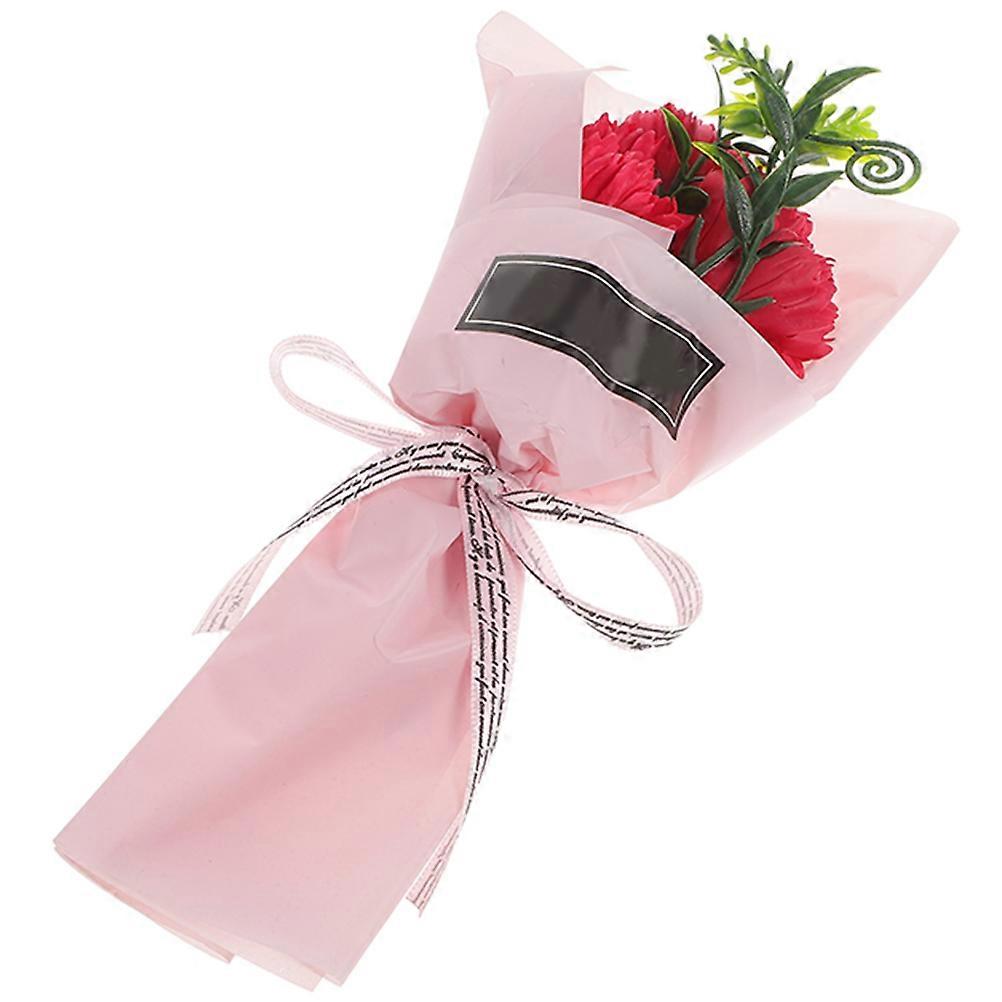 Scented Soap Carnation Flower Bouquet for Mothers Bouquet Red Artificial