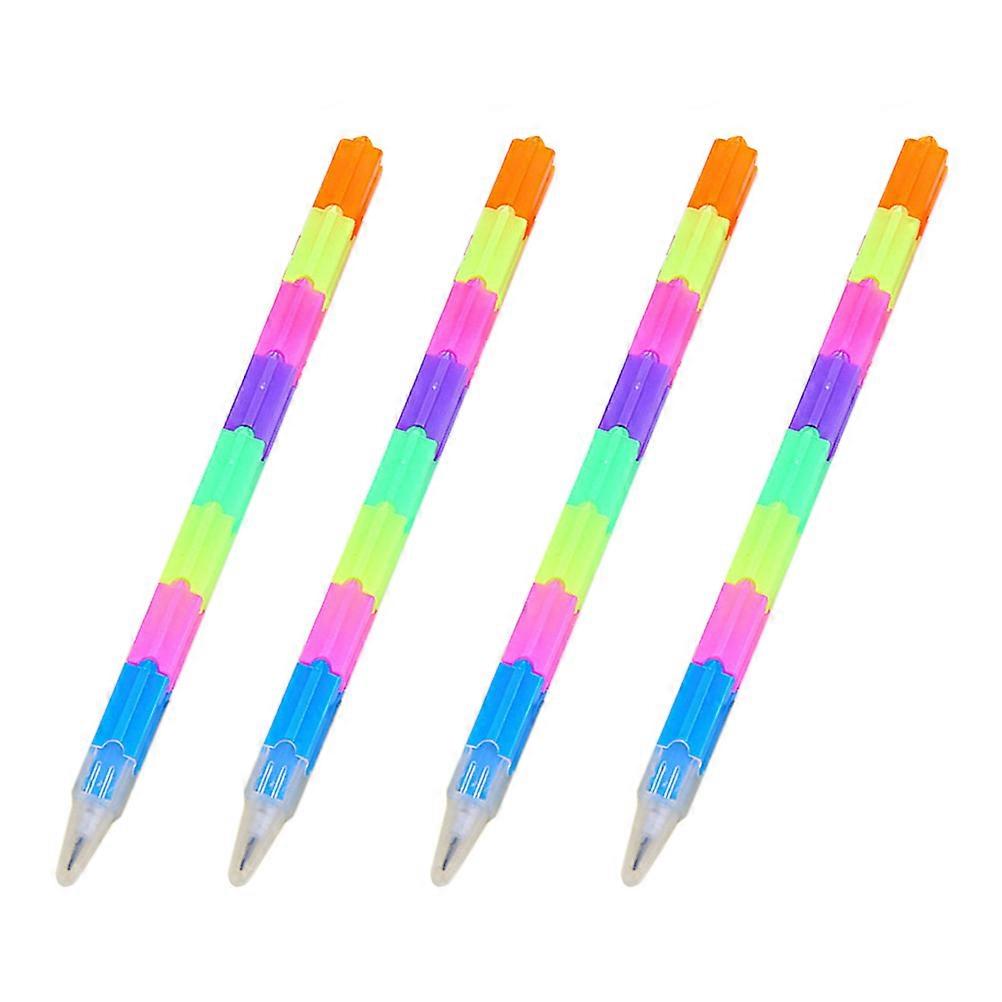 Kids Pencil Creative Rainbow Building Block Writing Pencil 24Pcs Set