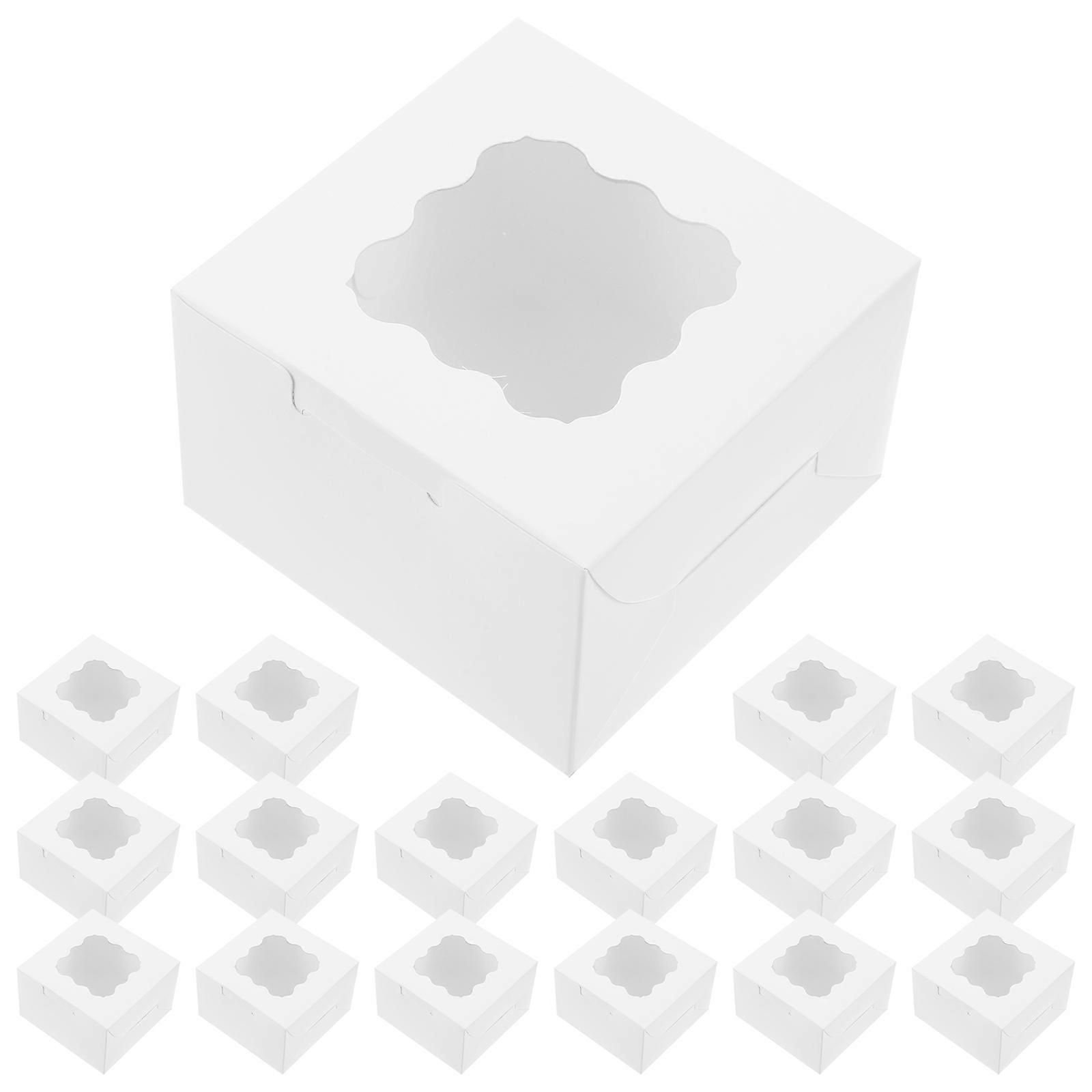 250 Pcs Square Cookie Boxes Portable Baking Storage Box With Window Perfect For Displaying Cakes Cookies And Desserts For Birthdays And Banquets
