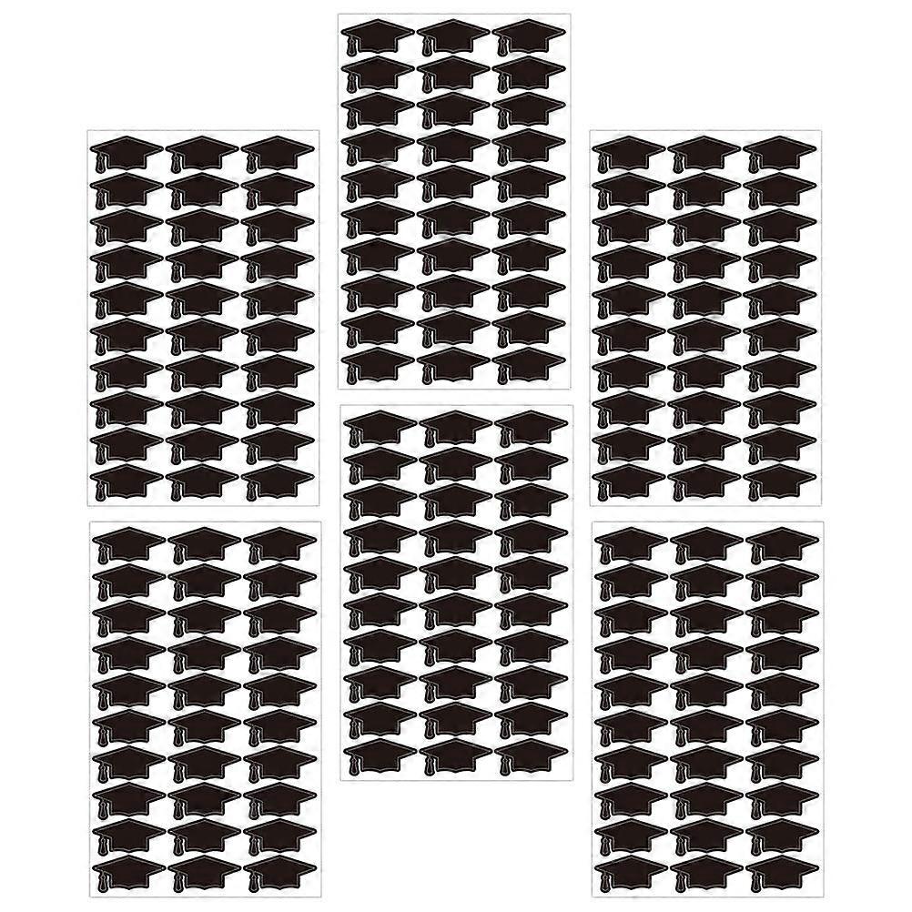 Creative Graduation Hat Sealing Labels for Gift Decoration 6 Sheets